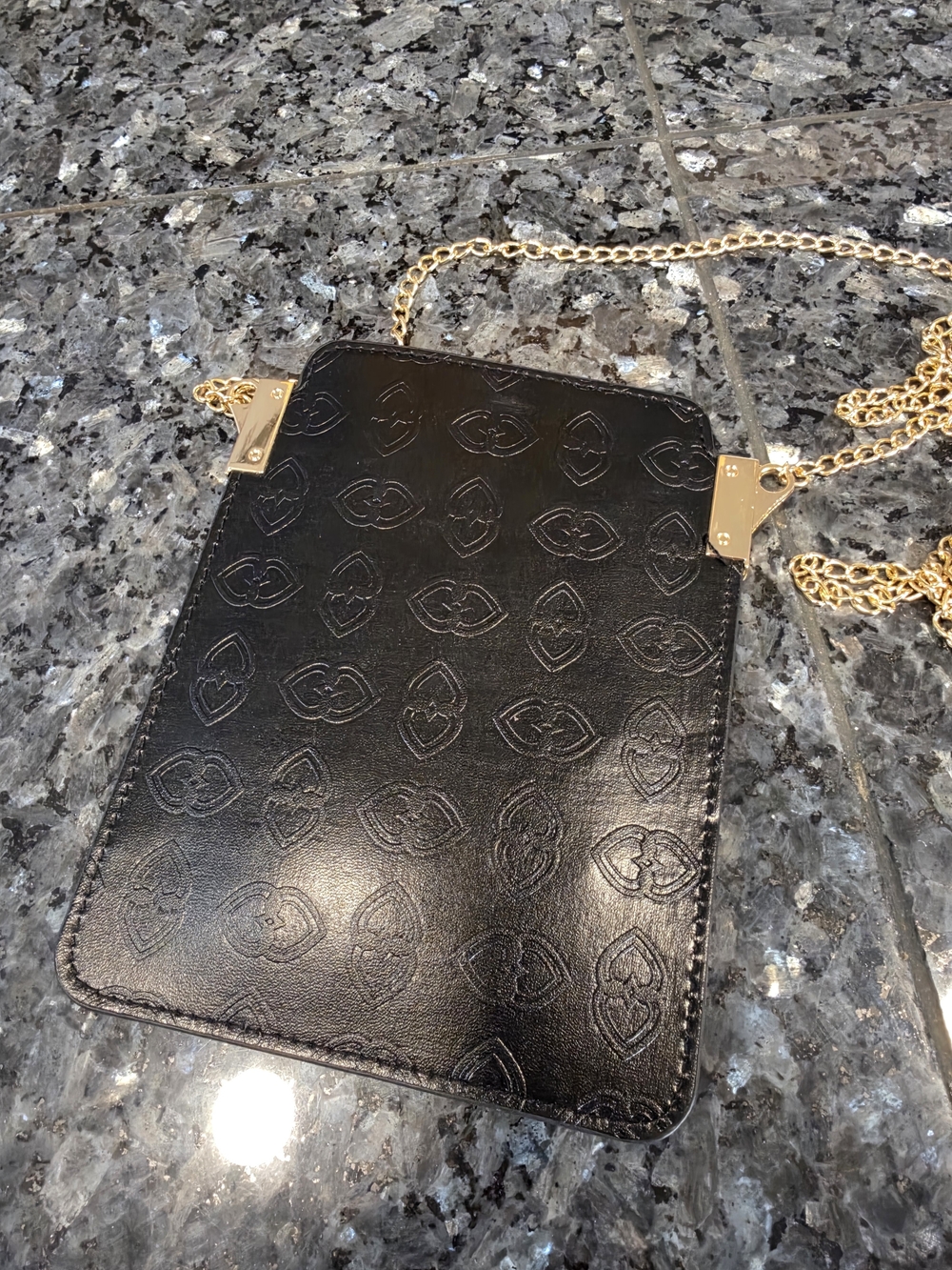 Tri-Coastal Design Group Embossed Heart Monogram Crossbody Phone Pouch Bag